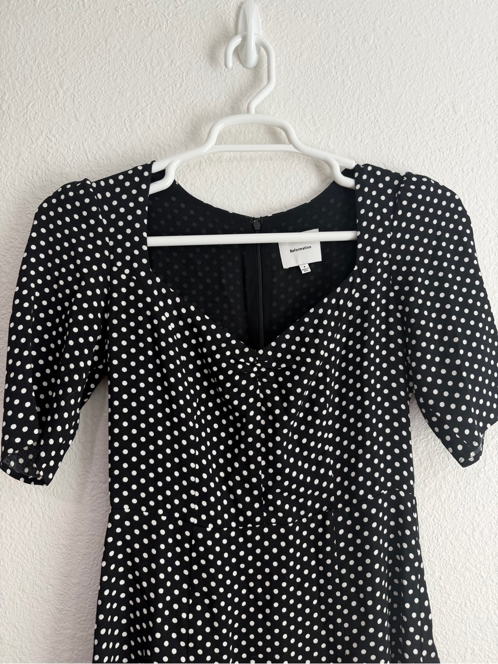 Reformation Gene Dress Polka Dot Mini Dress Size 4 - Picture 5 of 11
